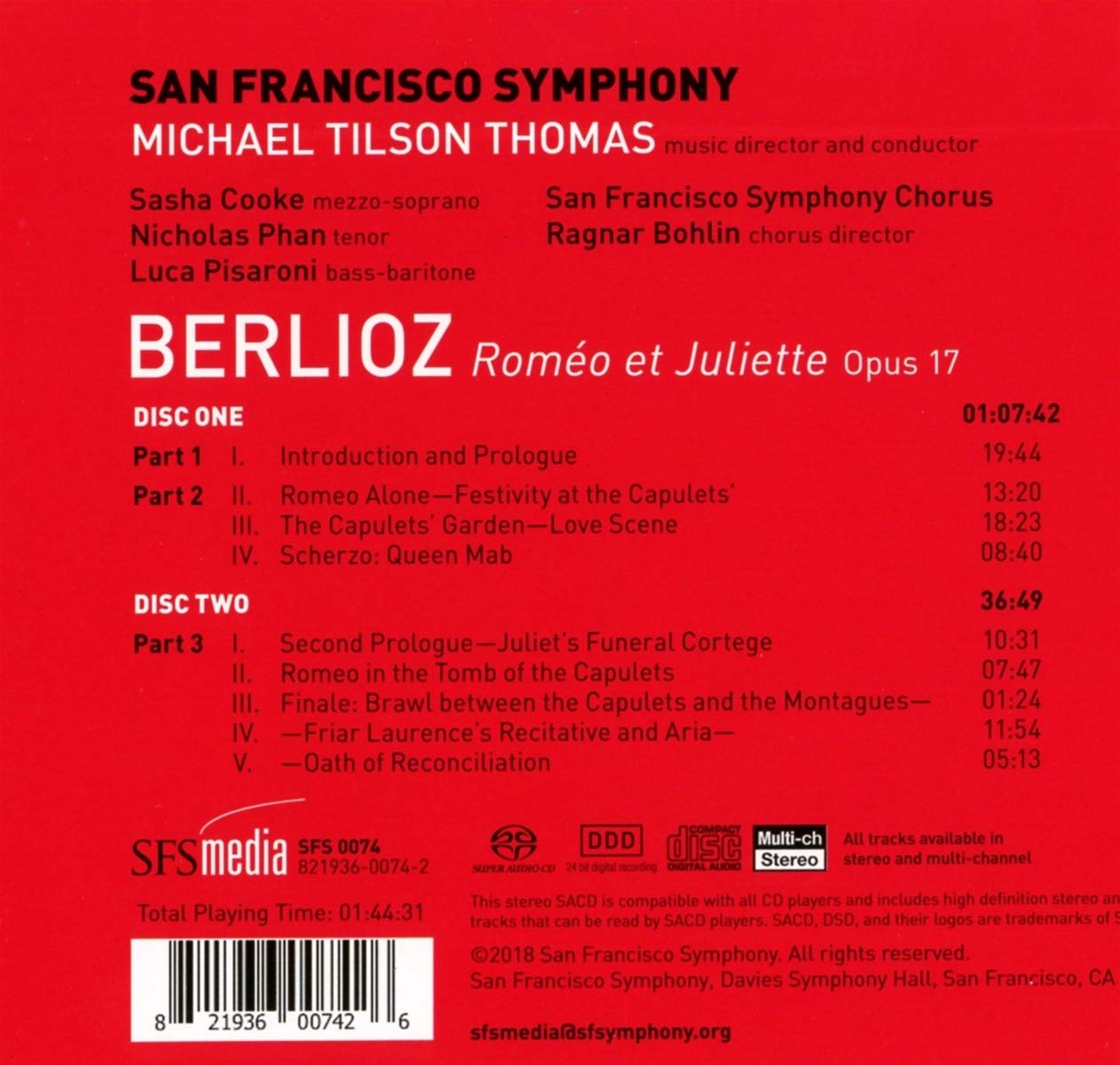 BERLIOZ: ROMEO ET JULIETTE - San Francisco Symphony, Tilson-Thomas (2 Hybrid SACDs)