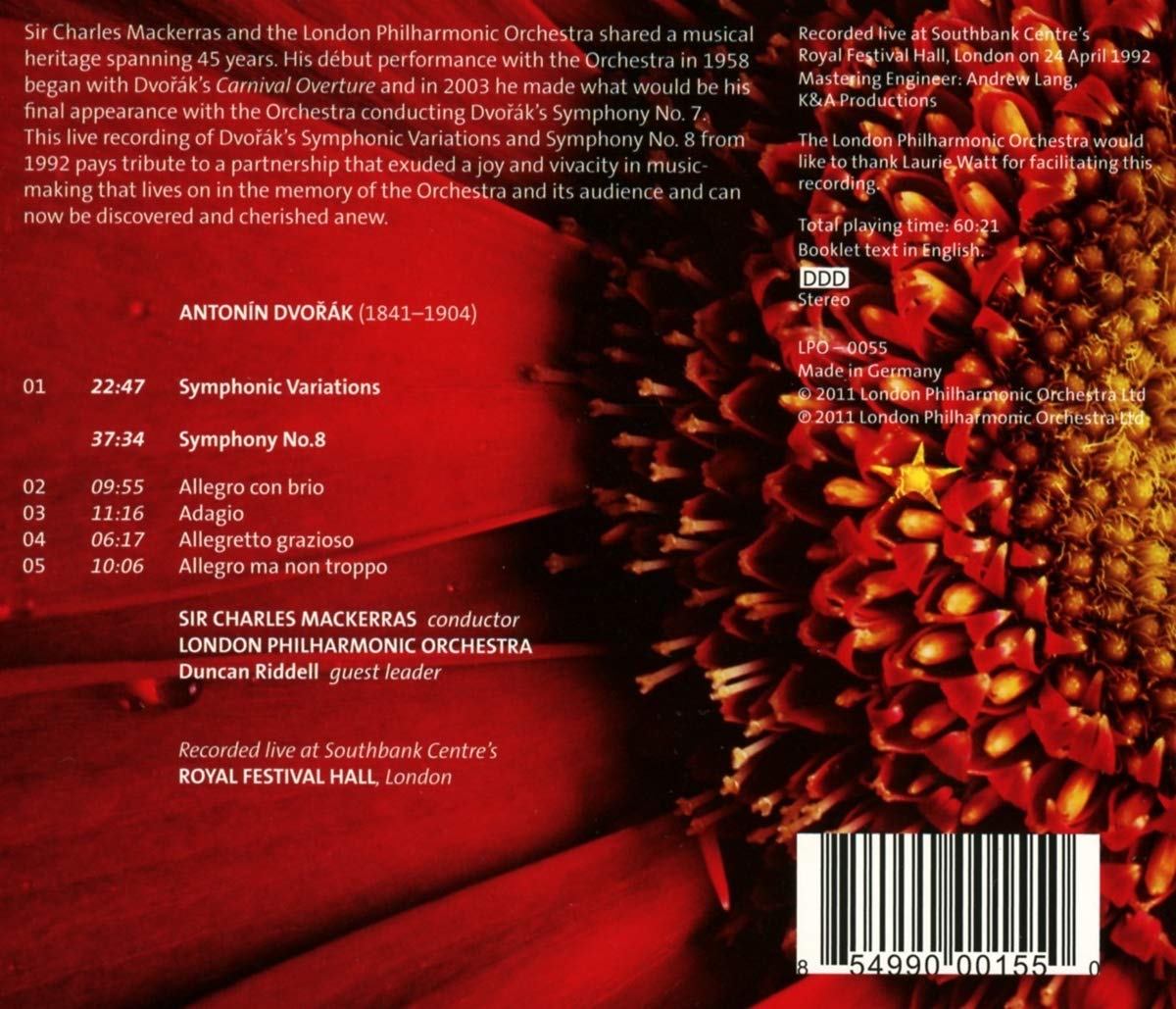 DVORAK: Symphonic Variations; Symphony N° 8 - London Philharmonic Orchestra, Sir Charles Mackerras