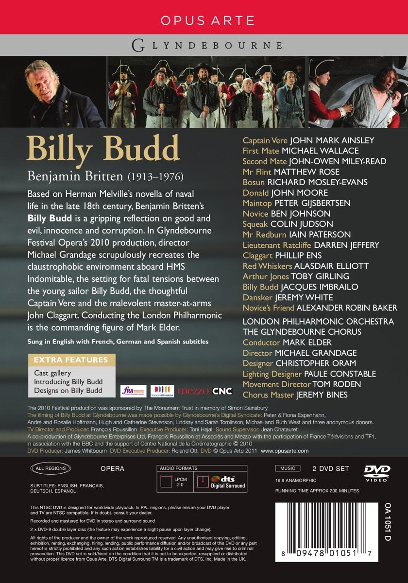 BRITTEN: Billy Budd - Glyndebourne Chorus, London Philharmonic, Mark Elder (2 DVD)