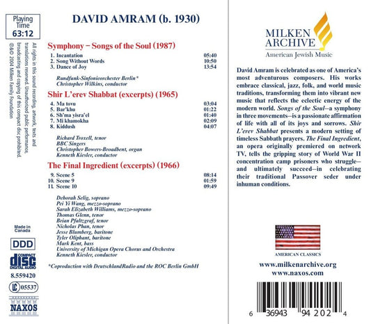 AMRAM: SONGS OF THE SOUL; THE FINAL INGREDIENT
