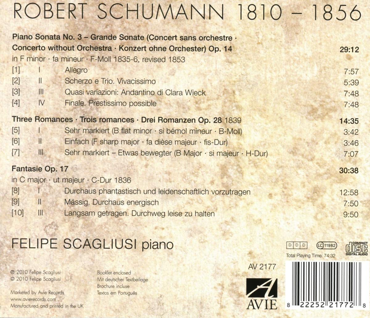 Schumann: Piano Music - Felipe Scagliusi