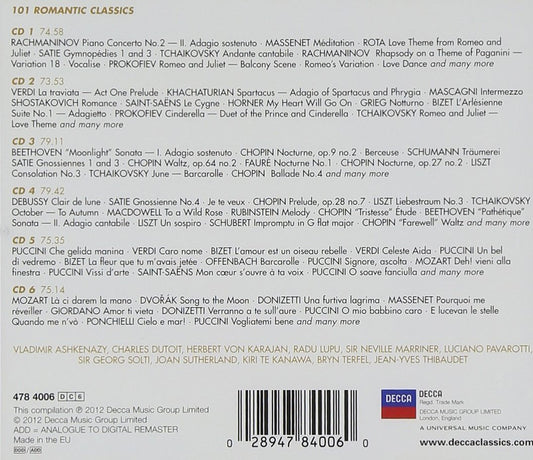 101 ROMANTIC CLASSICS (6 CDs)