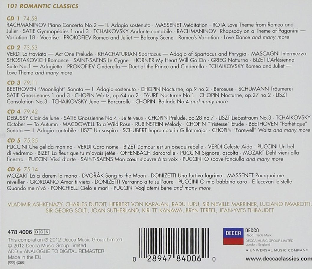 101 ROMANTIC CLASSICS (6 CDs)