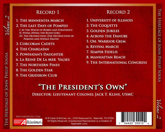 SOUSA: HERITAGE OF JOHN PHILIP SOUSA, VOLUME 2 - US MARINE BAND (2 CDS)