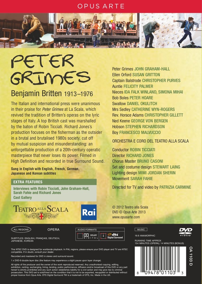 BRITTEN: Peter Grimes - Felicity Palmer, Catherine Wyn-Rogers, John Graham-Hall, Teatro alla Scala (DVD)