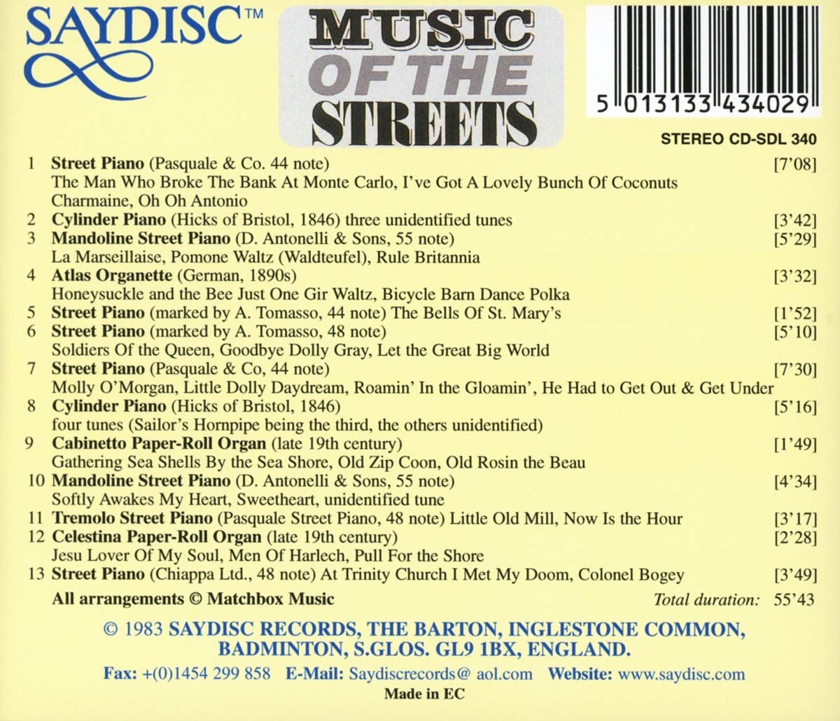 Music of the Streets: Mechanical Street Entertainment