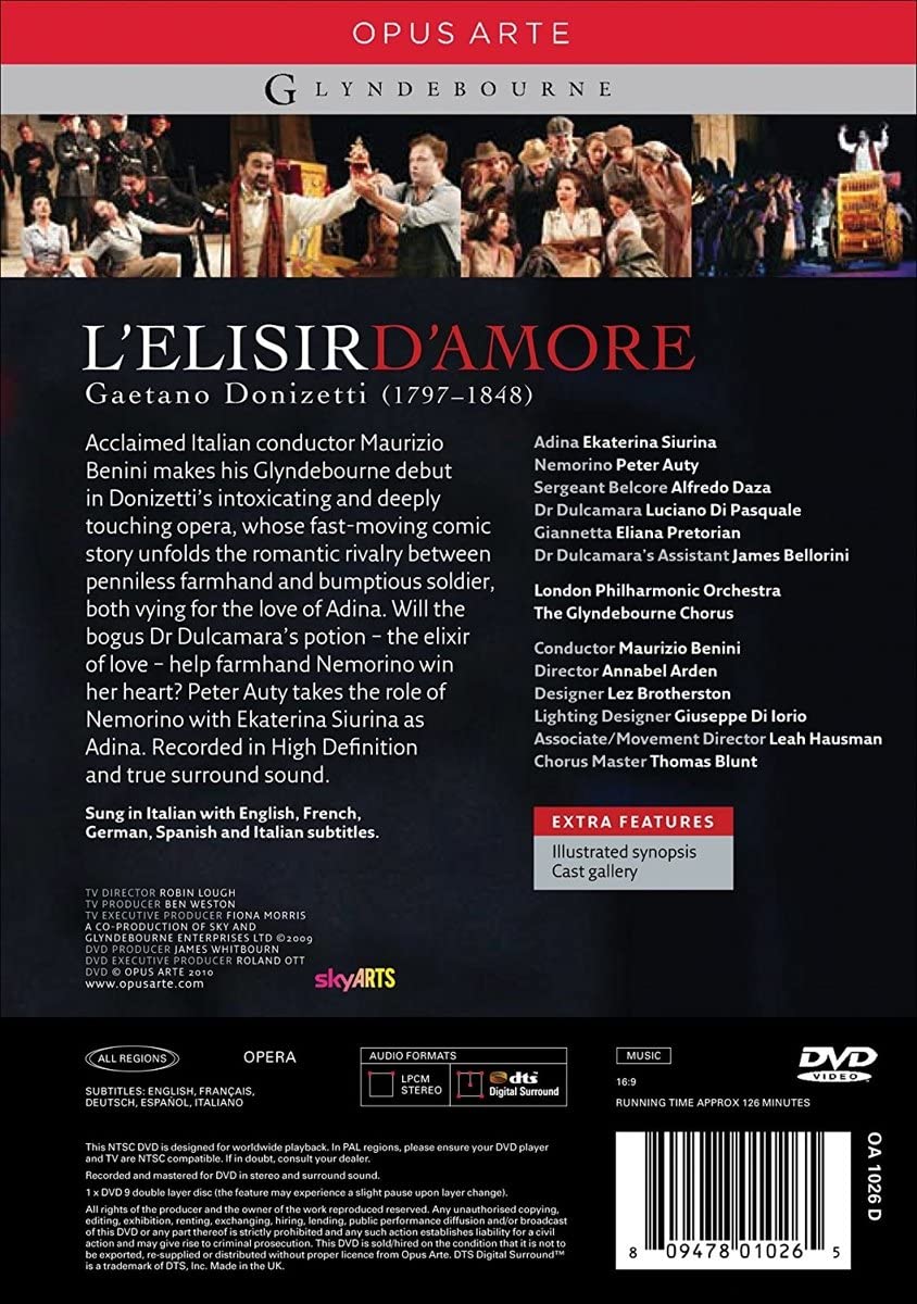 DONIZETTI: L'Elisir d'Amore - Glyndebourne, London Philharmonic, Benini (DVD)