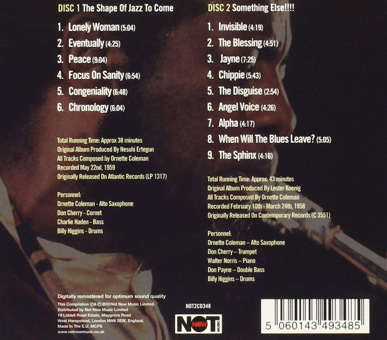 Ornette Coleman: The Shape Of Jazz To Come/Something Else!! (2 CDs)