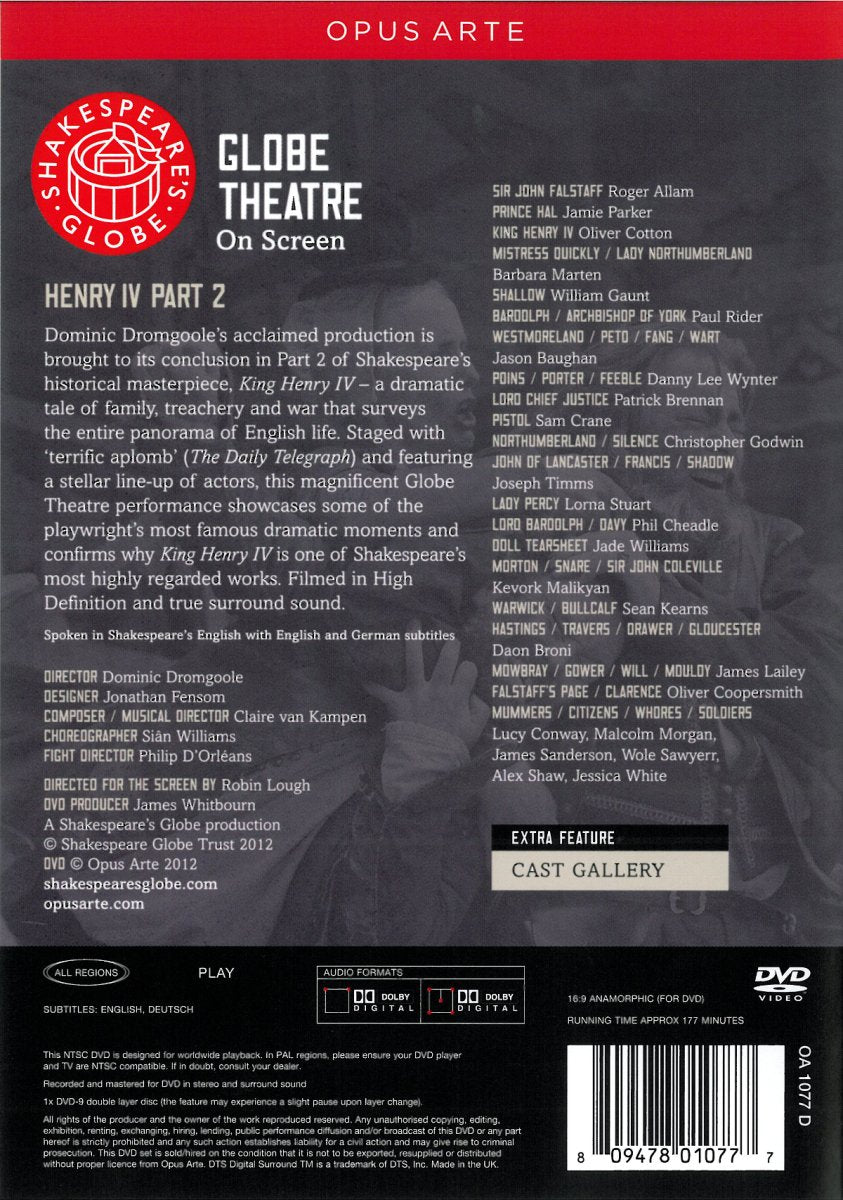 SHAKESPEARE: Henry IV, Part 2 (Shakespeare's Globe) - DVD