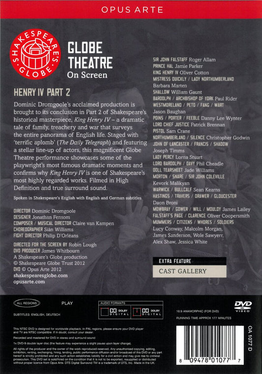 SHAKESPEARE: Henry IV, Part 2 (Shakespeare's Globe) - DVD