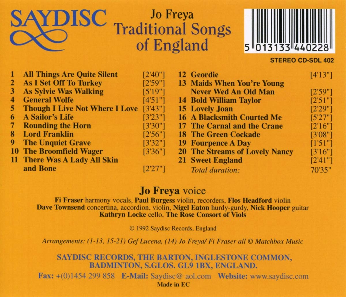 Traditional Songs of England