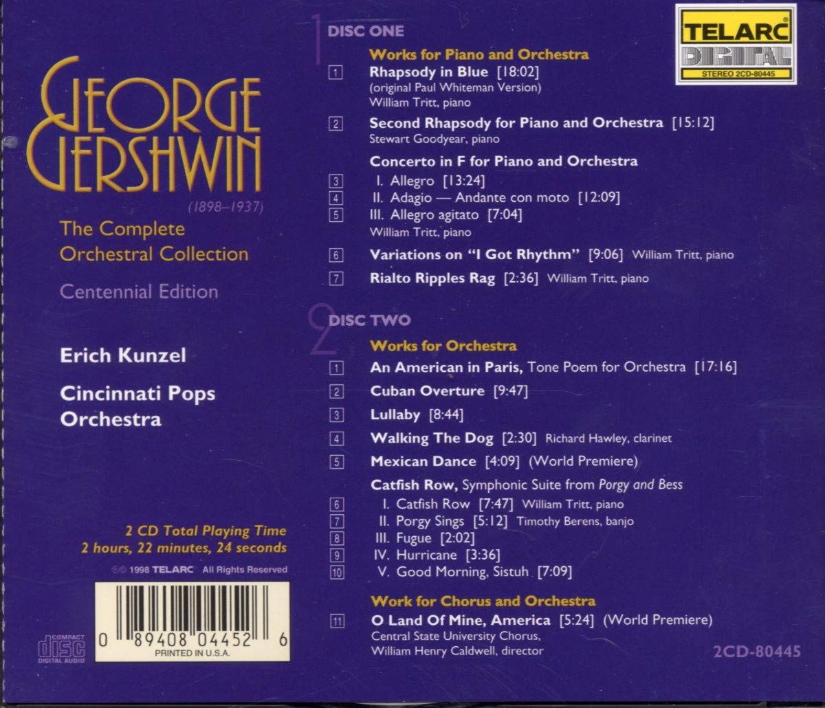 GERSHWIN: THE COMPLETE ORCHESTRAL COLLECTION - Erich Kunzel, Cincinnati Symphony (2 CDs)