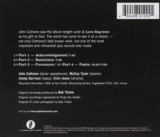 JOHN COLTRANE: A LOVE SUPREME