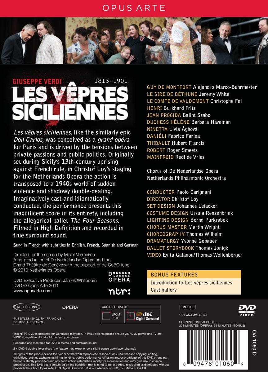 VERDI: Les Vepres Siciliennes - Netherlands Opera (2 DVD)