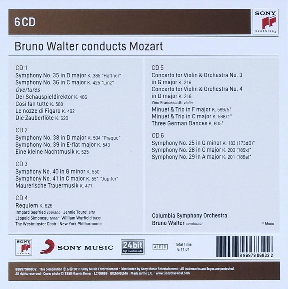 BRUNO WALTER CONDUCTS MOZART (6 CDS)