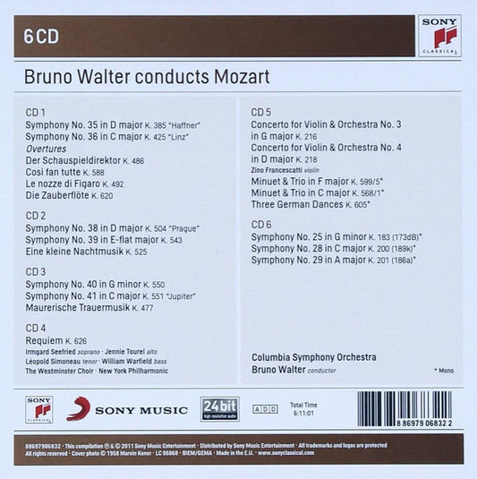 BRUNO WALTER CONDUCTS MOZART (6 CDS)