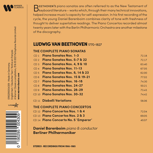BEETHOVEN: THE COMPLETE PIANO SONATAS & CONCERTOS, DIABELLI VARIATIONS - Daniel Barenboim, Berlin Philharmonic (14 CDs)