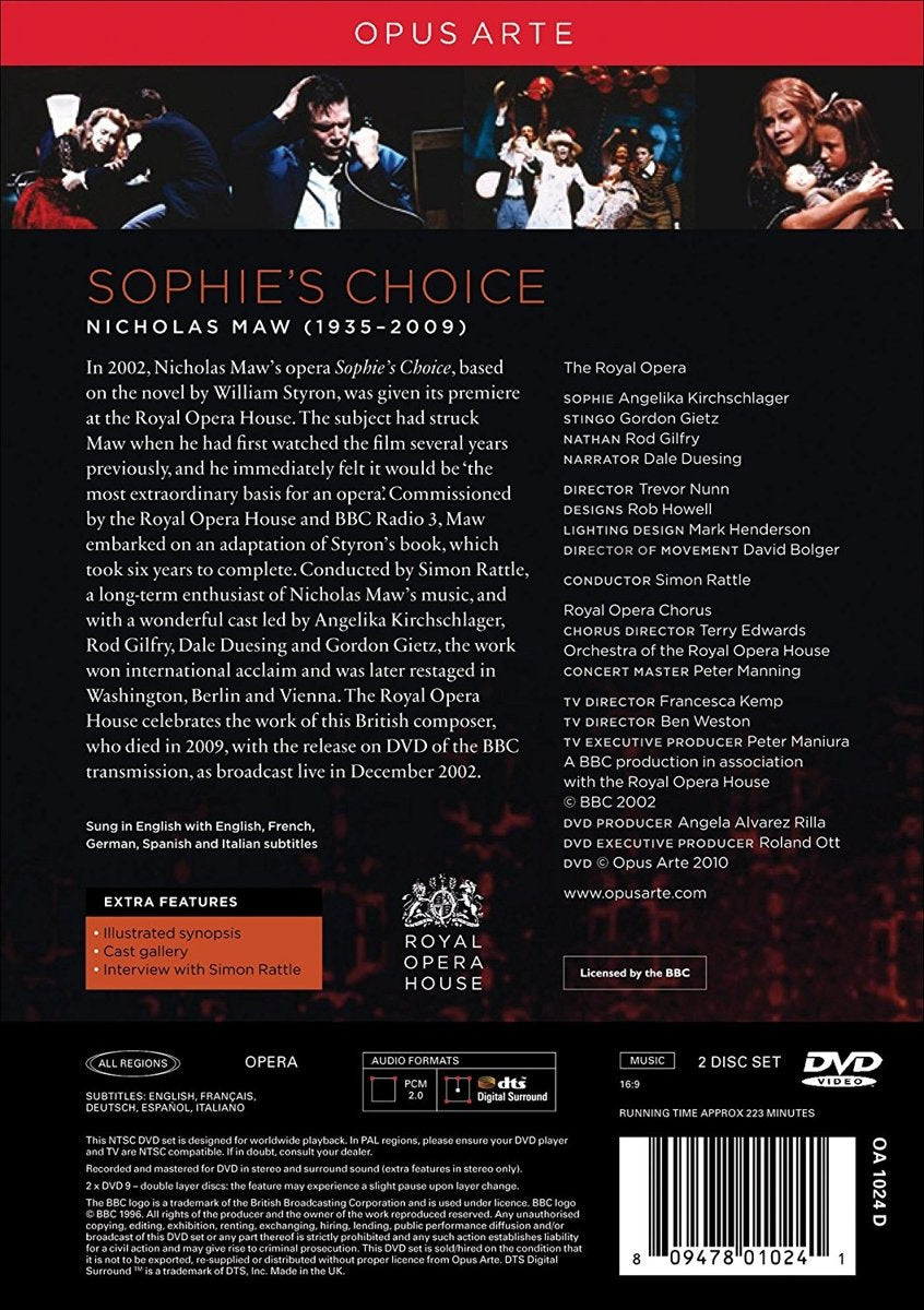 MAW: Sophie's Choice - Kirschlager, Rattle, Royal Opera House Orchestra & Chorus (2 DVD)