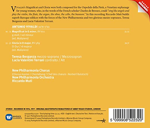 VIVALDI: GLORIA & MAGNIFICAT - MUTI, NEW PHILHARMONIA