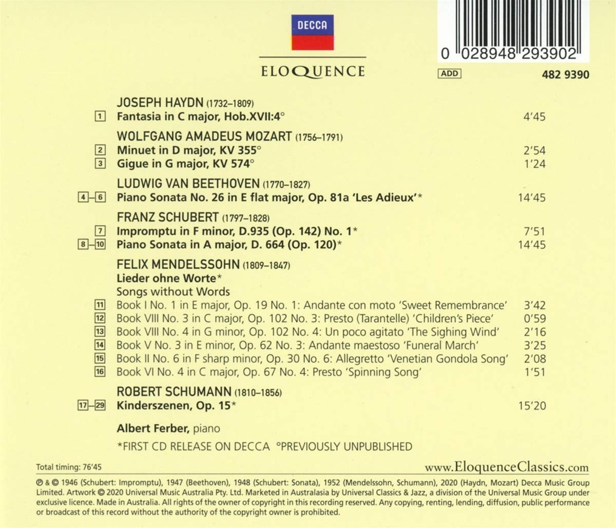 ALBERT FERBER: DECCA RECORDINGS 1946-1951