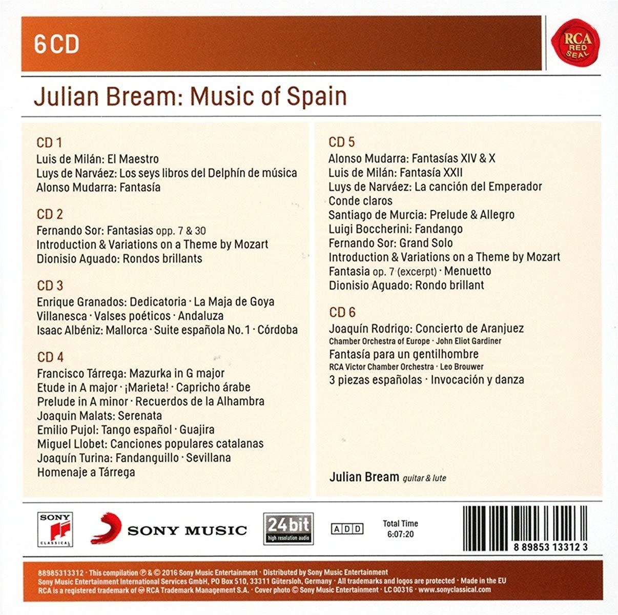 JULIAN BREAM - MUSIC OF SPAIN (6 CDS)