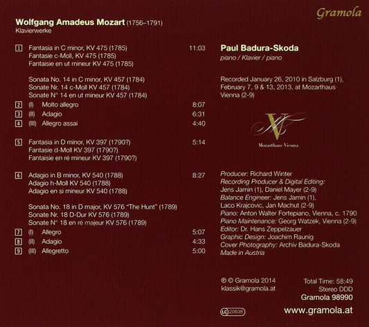 MOZART: PIANO WORKS - PAUL BADURA-SKODA