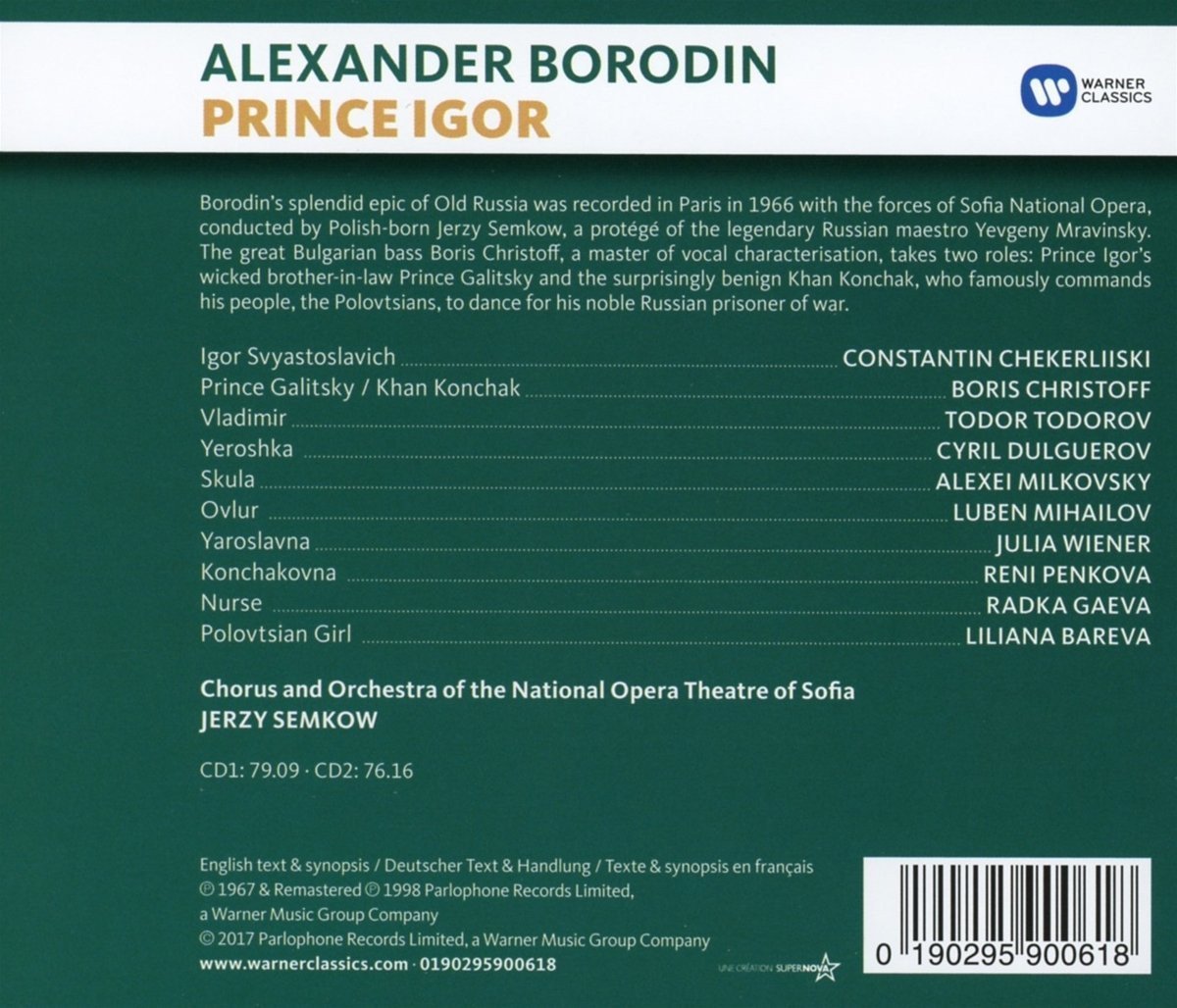 Borodin: Prince Igor - Christoff (2 CDs)