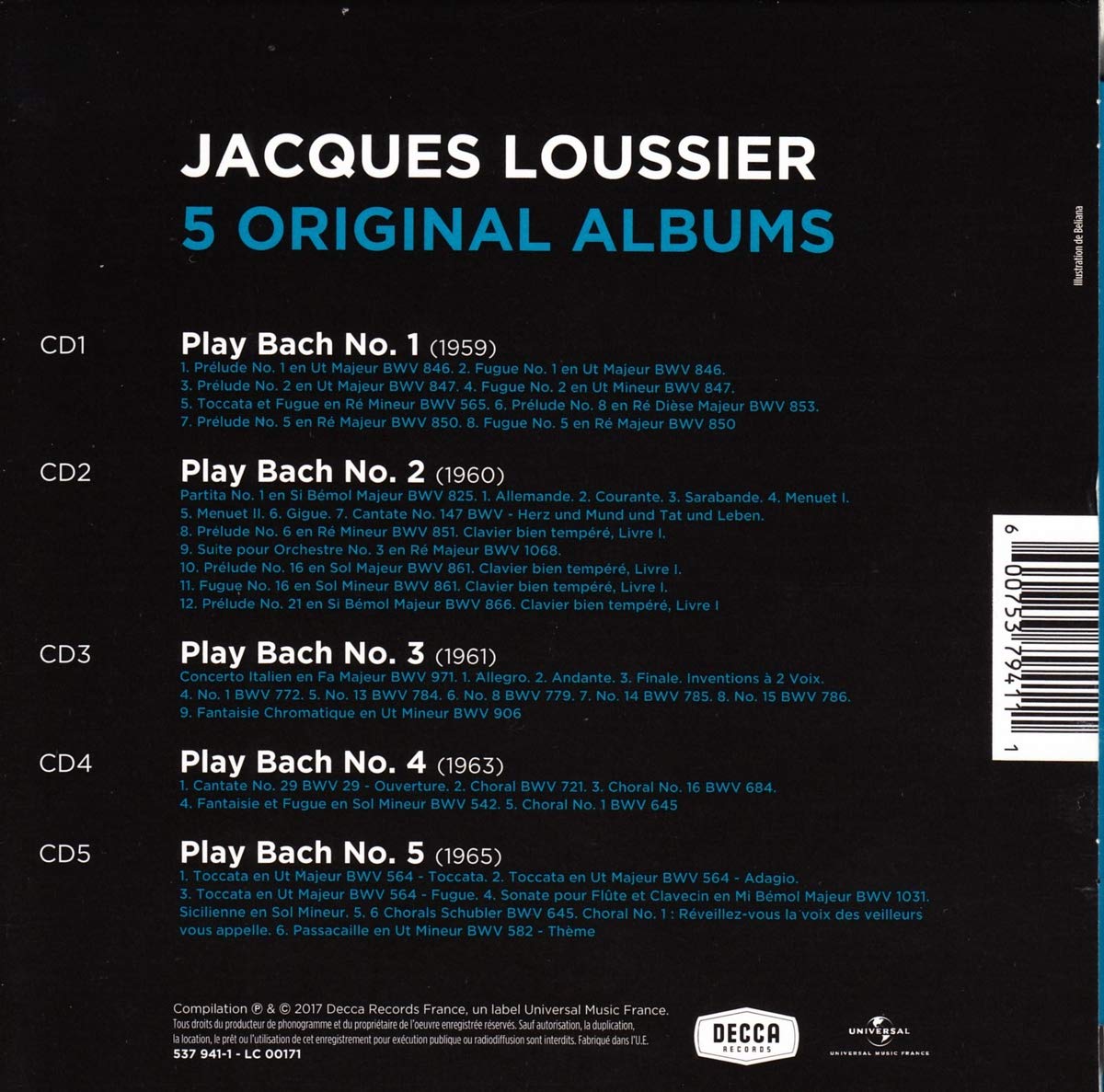 JACQUES LOUSSIER: 5 ORIGINAL ALBUMS (5 CDs)