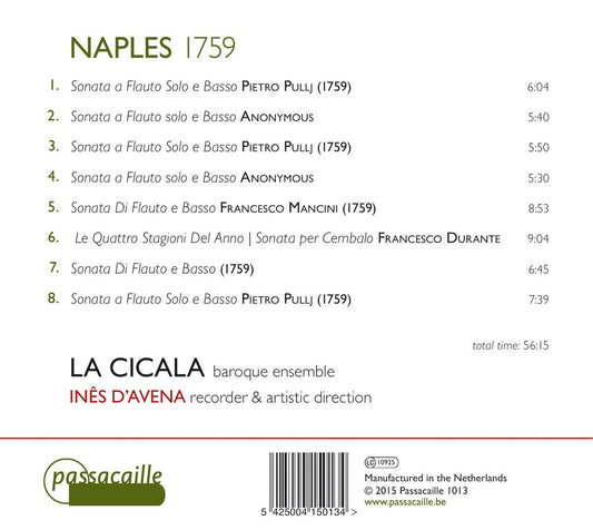 Naples 1759: Works for recorder and chamber ensemble - La Cicela Ensemble