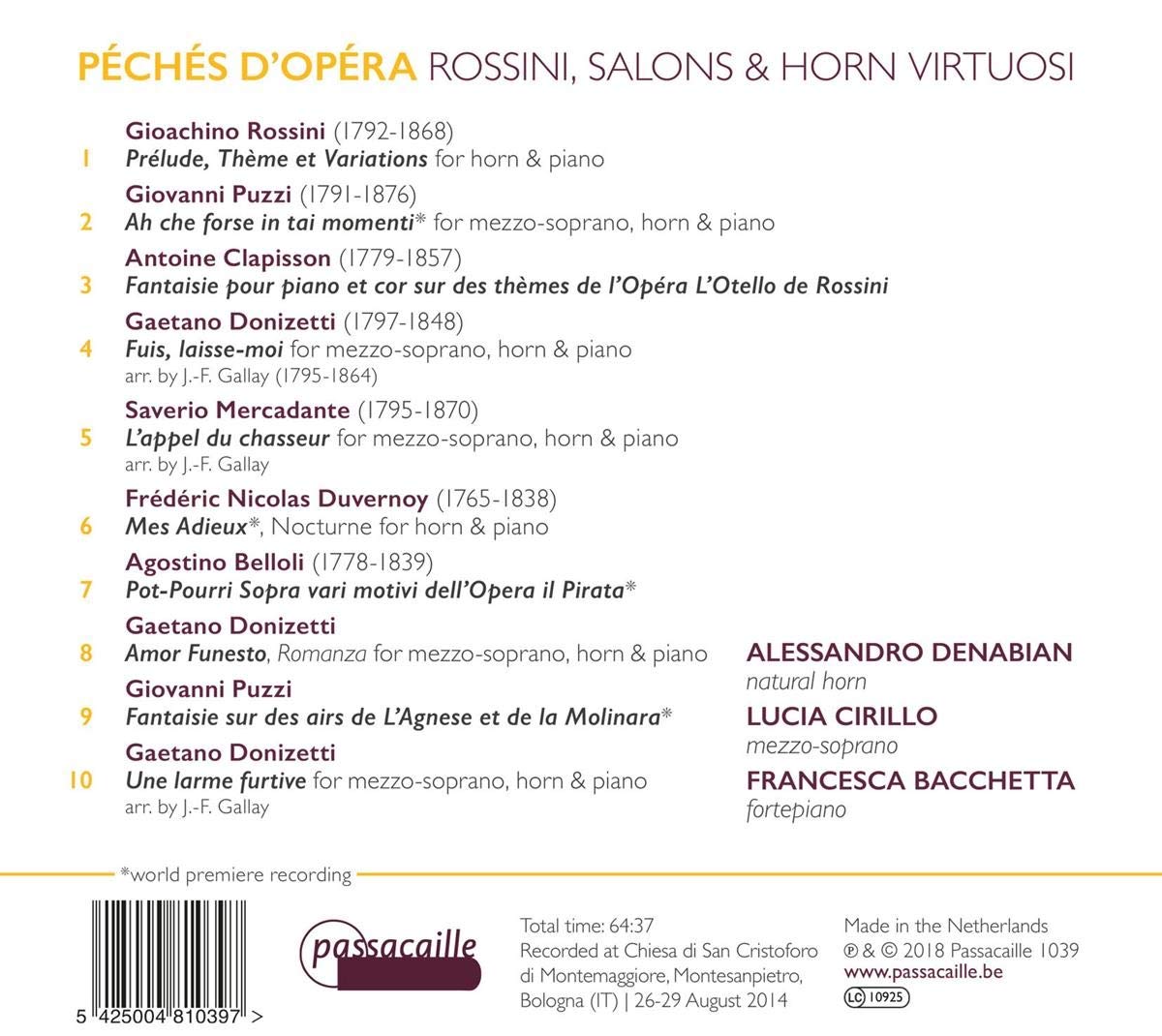 Pechés d opéra (Rossini, Salons & Horn Virtuosi) - Alessandro Denabian, Lucia Cirillo, Francesca Bacchetta