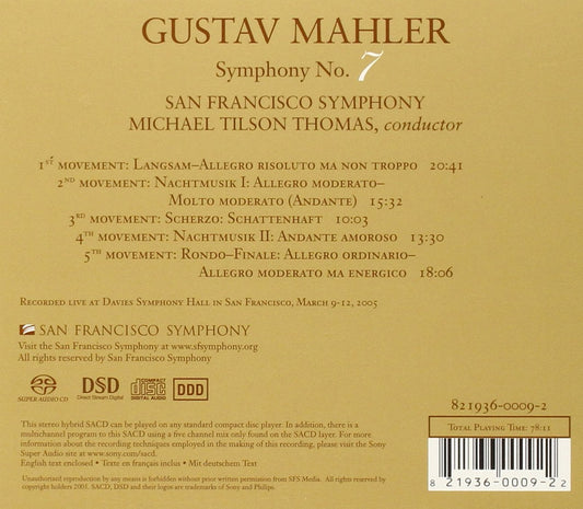 MAHLER: SYMPHONY No. 7 - Tilson-Thomas, San Francisco Symphony (HYBRID SACD)