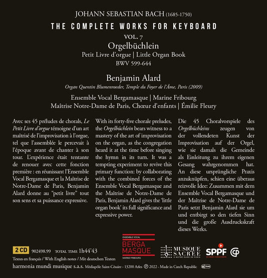 Bach: Complete Works for Keyboard, Vol. 7 (Orgelbuchlein, BWV 599-644) - Benjamin Alard (2 CDs)