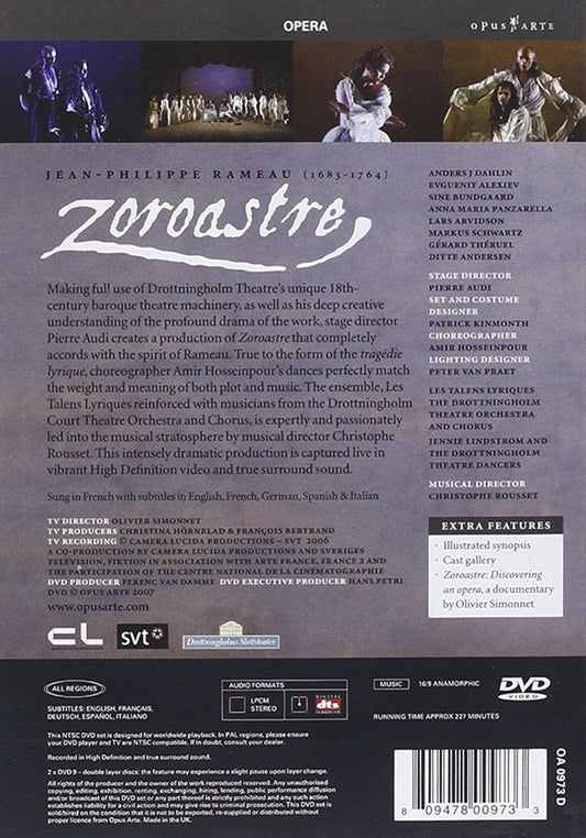 RAMEAU: Zoroastre - Drottingholm Court Theater Orchestra, Les Talons Lyriques, Christophe Rousset (2 DVDs)