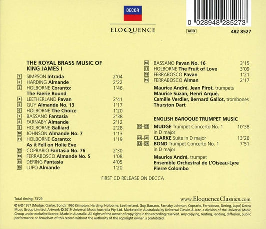 ROYAL BRASS MUSIC - MAURICE ANDRE, THURSTON DART