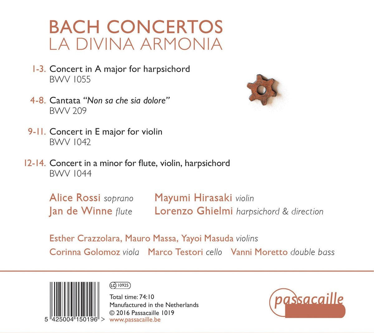 Bach: Concertos, Cantata "Non sa che sia dolore" - La Divina Armonia