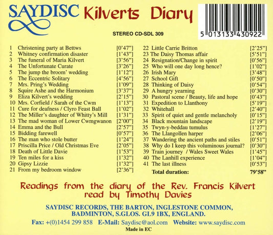Kilvert's Diary: Readings from the diary of the Rev. Francis Kilvert by Timothy Davies