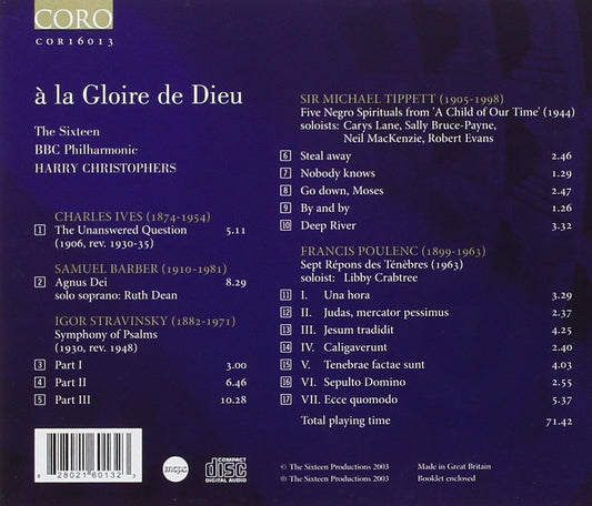 A la Gloire de Dieu: The Sixteen, BBC Philharmonic