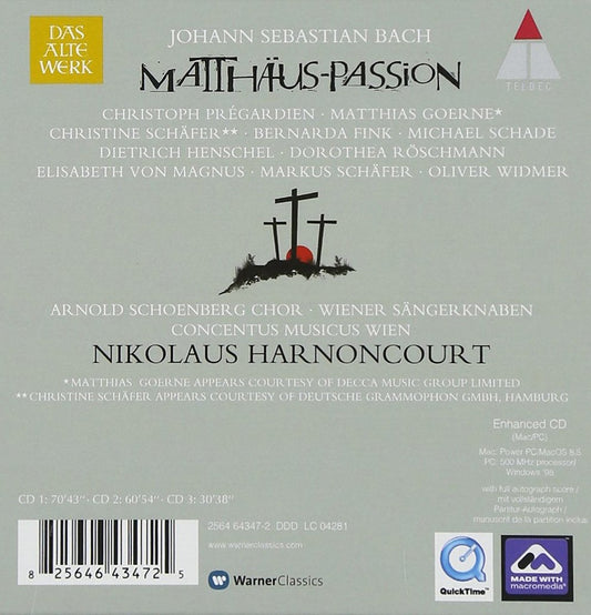 Bach: St Matthew Passion - Harnoncourt (3 CDs)