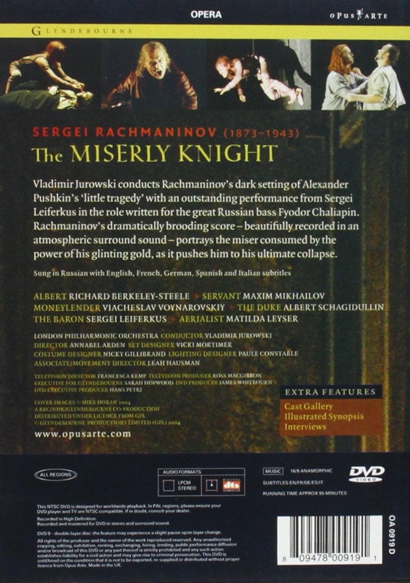 RACHMANINOV: The Miserly Knight - Leiferkus, Jurowski, Glyndebourne (DVD)