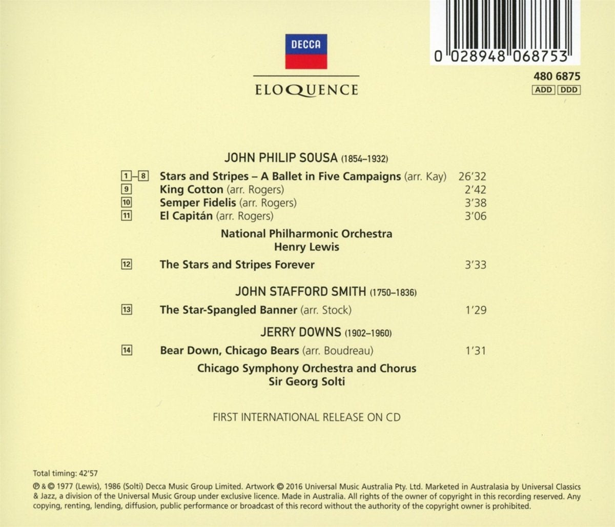 SOUSA: STARS AND STRIPES - HENRY LEWIS, SIR GEORG SOLTI