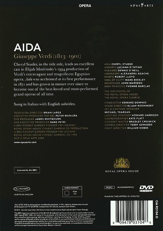 VERDI: Aida - Cheryl Studer, The Orchestra of the Royal Opera House; Edward Downes (DVD)