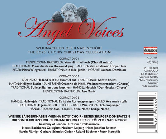 ANGEL VOICES: THE BOYS' CHOIR CHRISTMAS CELEBRATION - DRESDNER KREUZCHOR; THOMANERCHOR LEIPZIG; REGENSBURGER DOMSPATZEN; VIENNA BOYS' CHOIR (3 CDS)