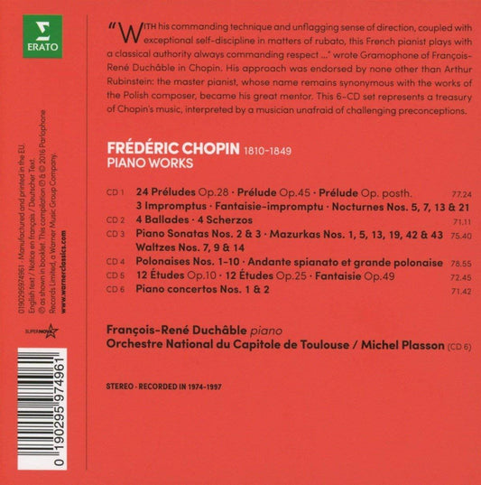 Chopin: Concertos, Etudes, Sonatas 2 & 3, Polonaises - Duchable (6 CDs)