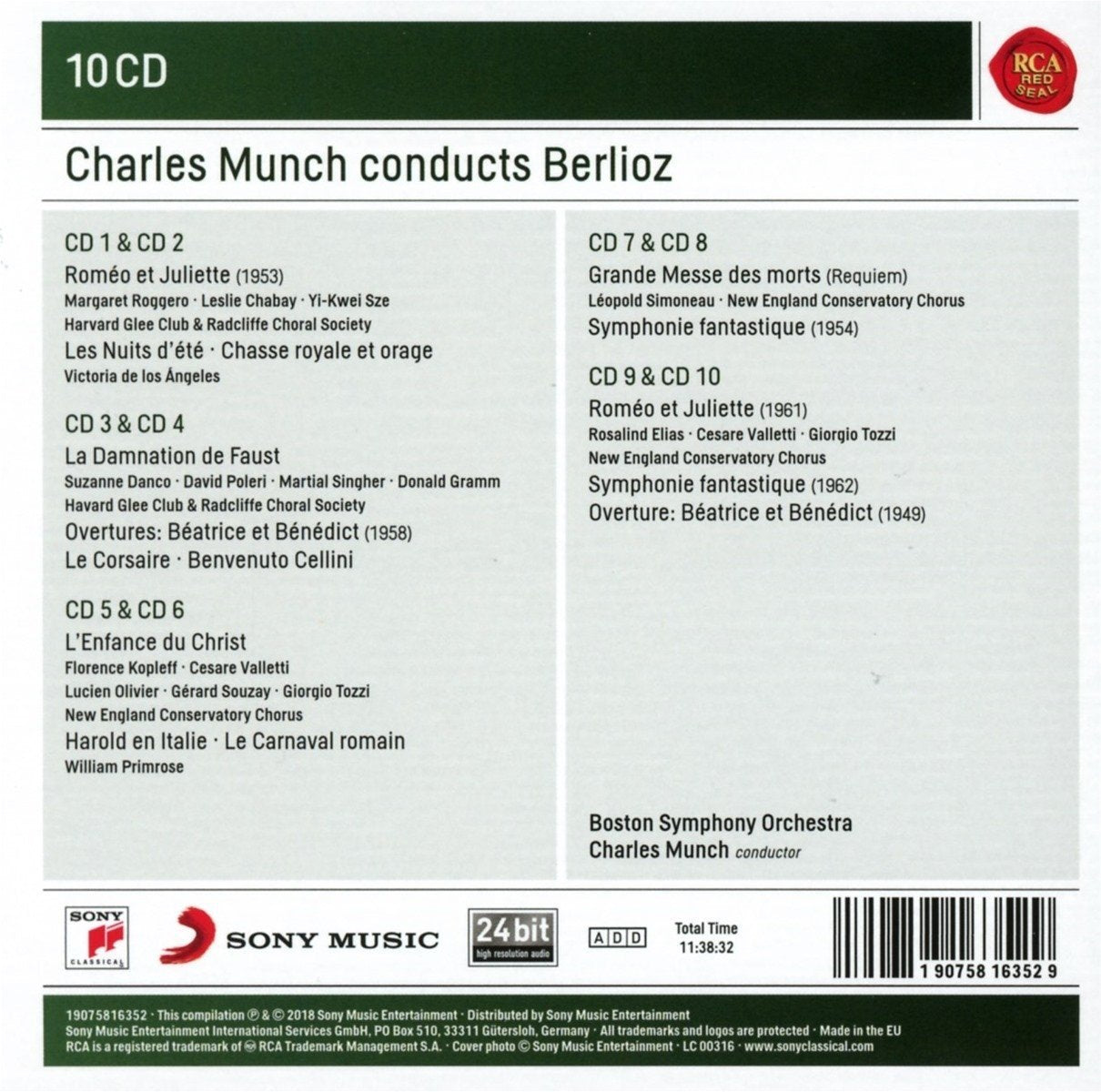 Charles Munch Conducts Berlioz -10 CDS (Sony Classical Masters)