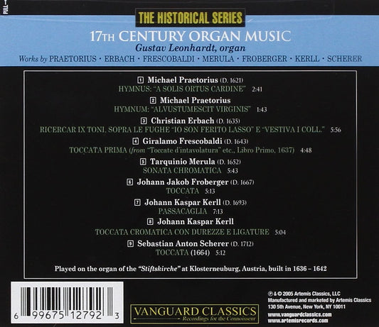 ORGAN MUSIC OF THE 17TH CENTURY - GUSTAV LEONHARDT