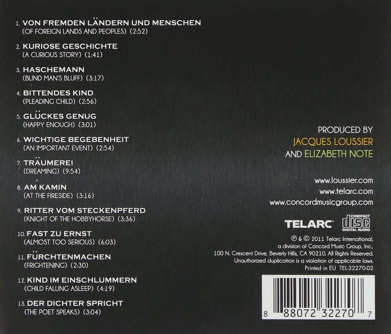 SCHUMANN: Kinderszenen (Scenes from Childhood) - Jacques Loussier Trio