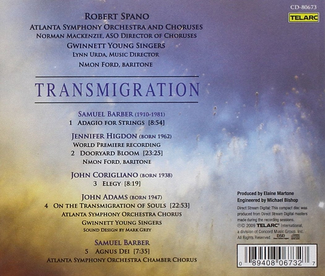 ADAMS, BARBER, CORIGLIANO & HIGDON: Transmigration - Robert Spano, Atlanta Symphony Orchestra and Chorus