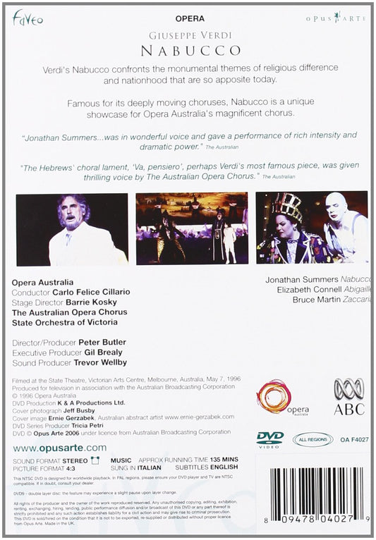 VERDI: Nabucco - Opera Australia (DVD)