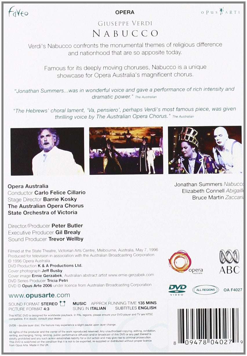 VERDI: Nabucco - Opera Australia (DVD)
