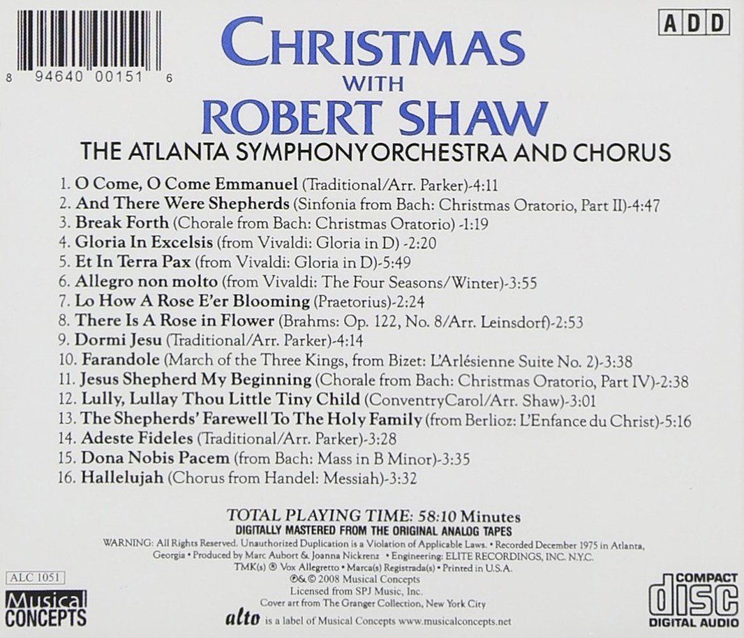 CHRISTMAS WITH ROBERT SHAW - ATLANTA SYMPHONY ORCHESTRA AND CHORUS